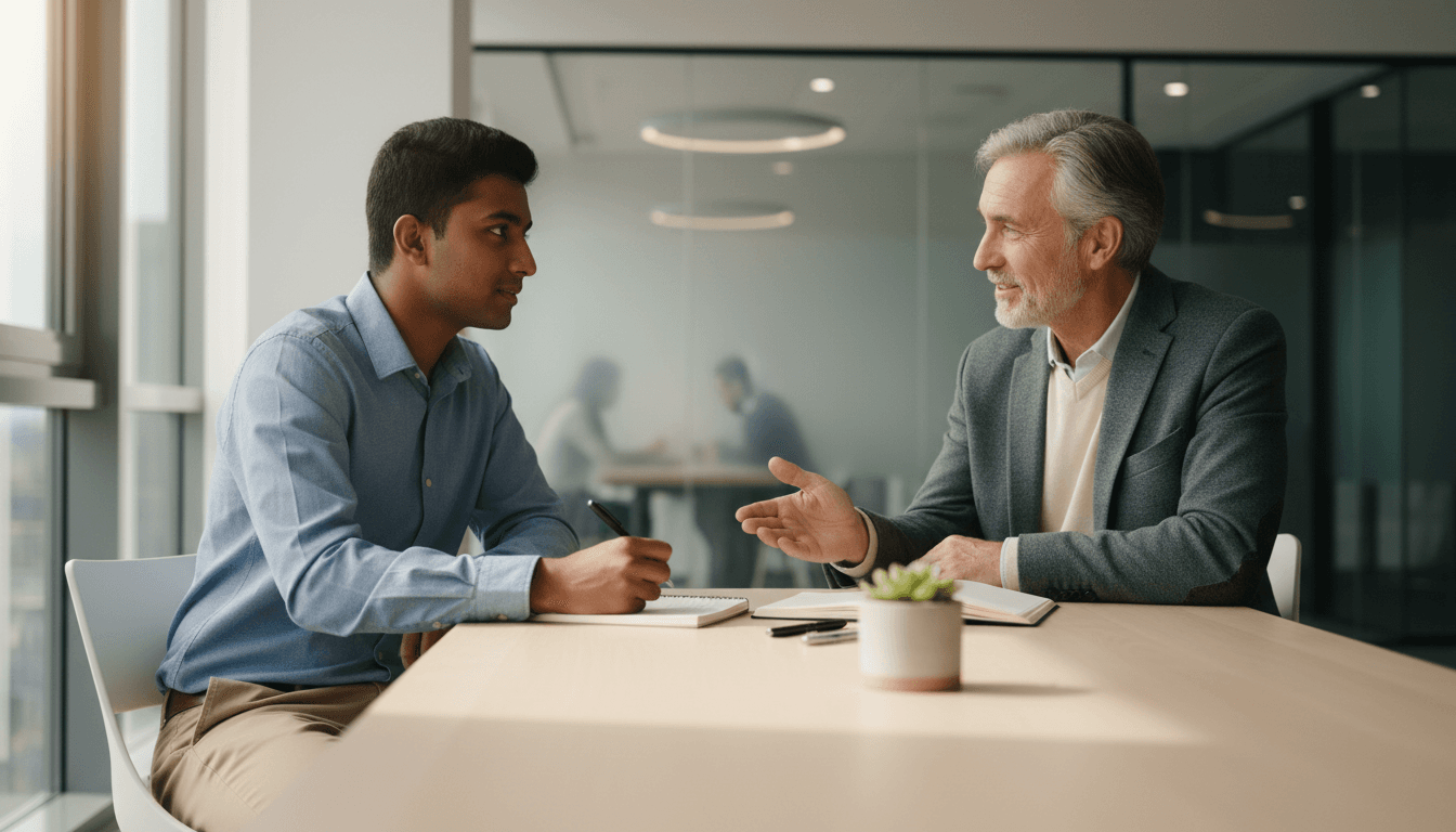 Senior executive mentoring and developing emerging leader