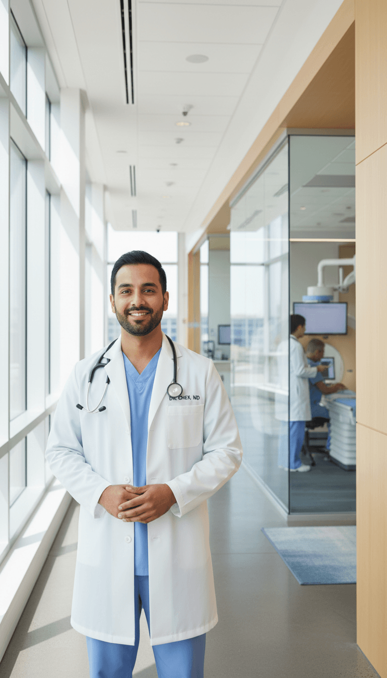 Healthcare professional in medical facility representing NobelHire placements